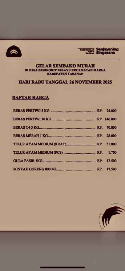 PASAR MURAH DI DESA BERINGKIT BELAYU DARI PEMERINTAH KABUPATEN TABANAN